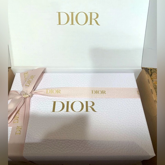 Brand newgorgeously textured authentic Christian Dior box with ribbon and paper